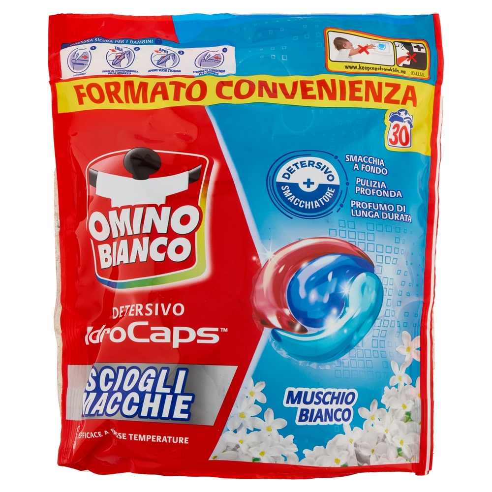 Omino Bianco Detersivo IdroCaps Scioglimacchie Doypack 30 caps 570 ml